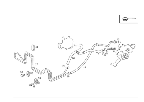 Steering Gear, Range of Lines for 1992 Mercedes-Benz 500SEL #1