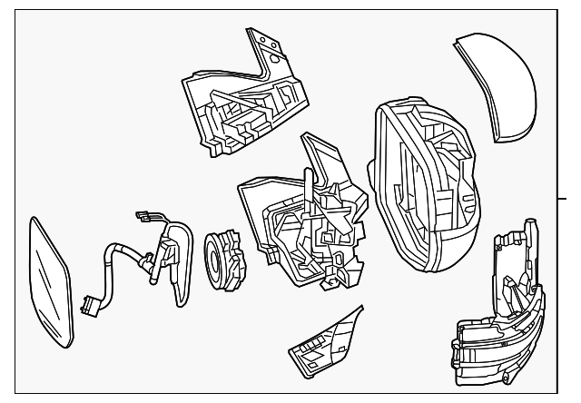 OEM 2021-2023 Honda Ridgeline Mirror Assembly 76200-T6Z-A61ZG