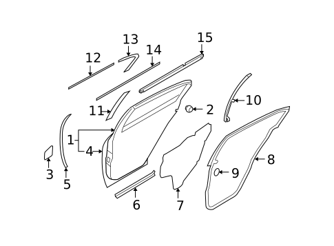 Exterior Trim - Rear Door for 2015 INFINITI Q40 #0