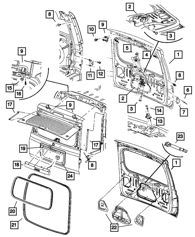5255216 - Body Sheet Metal Except Doors: Liftgate Panel for Mopar Image
