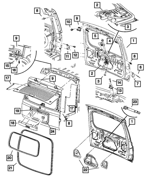 Liftgate Panel for 2006 Jeep Commander #0