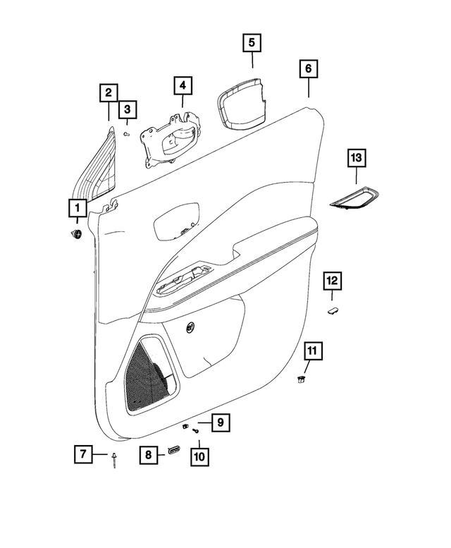 « 6EK911X9AE –  : Garnissage De Porte Avant Panneau, Côté Gauche pour Mopar Image »