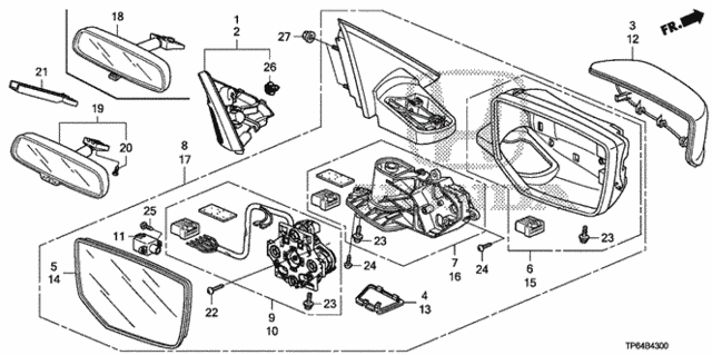 Mirror (1) for 2012 Honda Crosstour #0