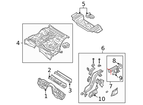 Rear Floor & Rails for 2007 Mazda RX-8 #0