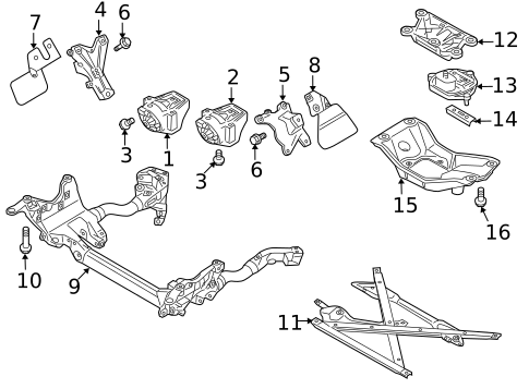 Engine & Trans Mounting for 2011 Audi S4 #0