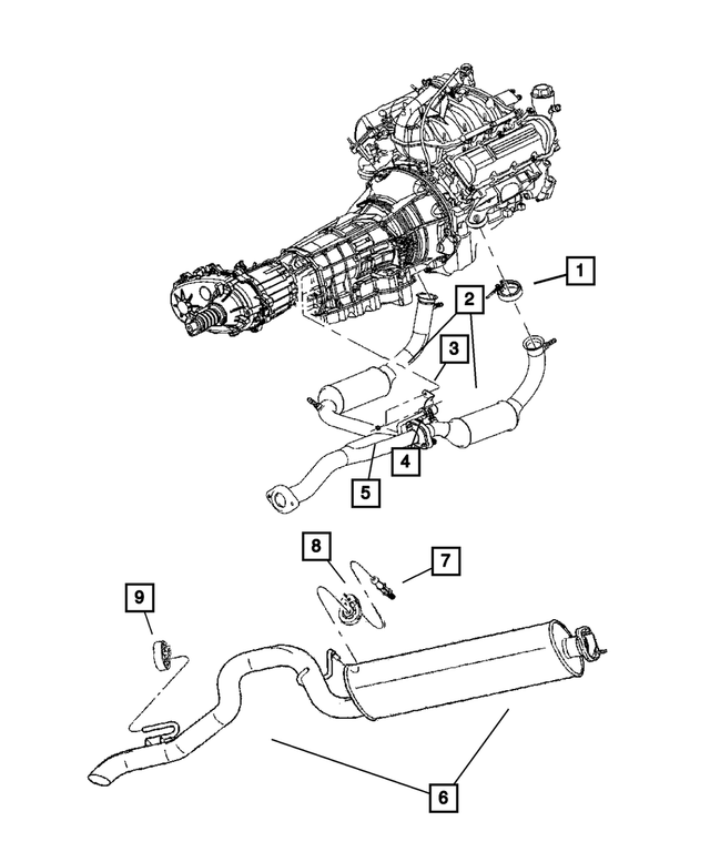 52128599AJ - : Exhaust Pipe And Converter for Mopar Image