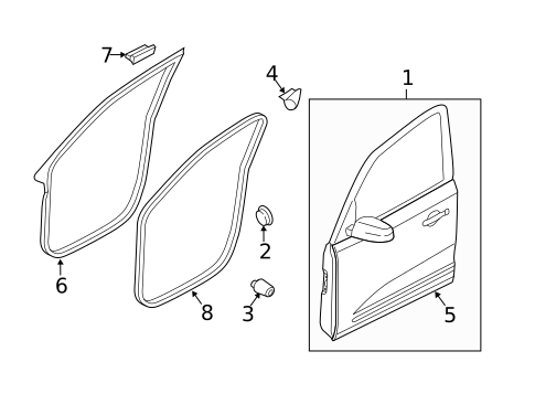 Door & Components for 2014 Kia Sorento #1