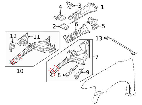 Structural Components & Rails for 2019 Ford Flex #0