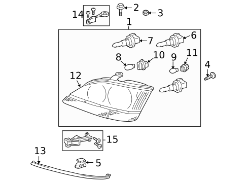 Headlamp Components for 2003 Lexus RX300 #1
