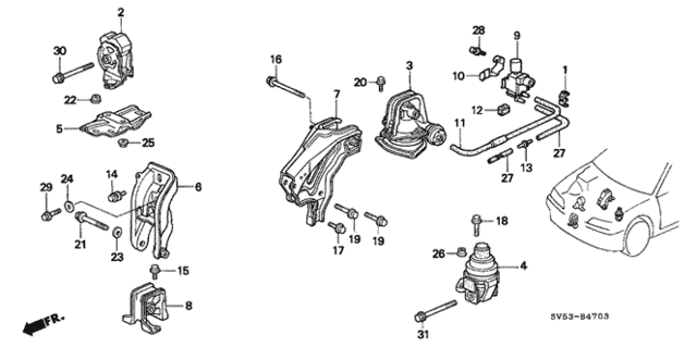 Engine Mount (4) for 1996 Honda Accord #0