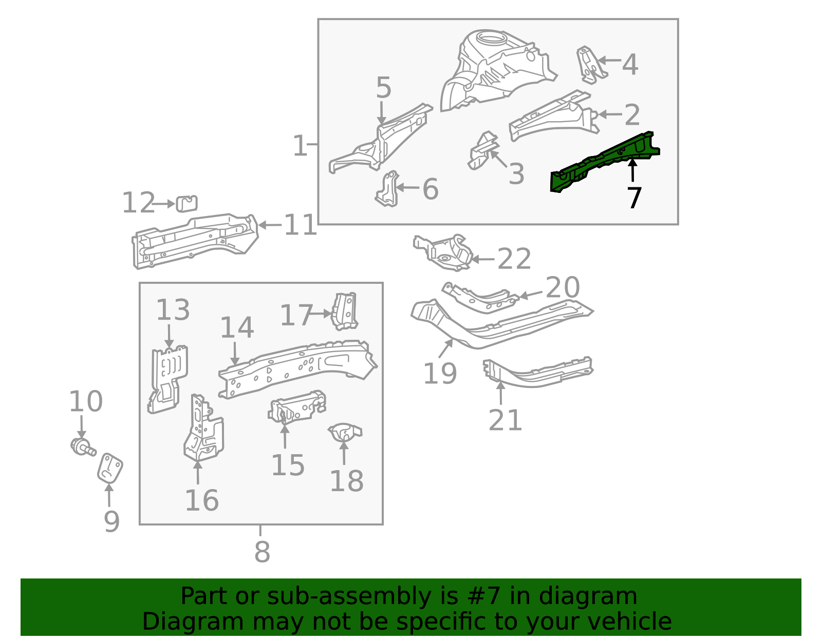 53733-12070 - Fender Rail Reinforcement 2008-2020 Toyota | Longo Toyota ...
