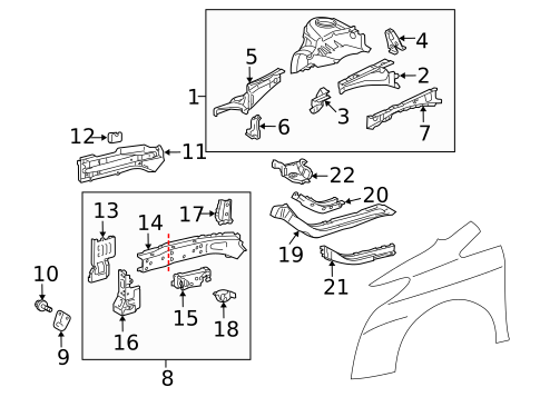 Structural Components & Rails for 2012 Toyota Prius Plug-In #0