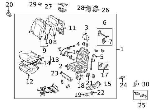Front Seat Components for 2012 Lexus IS350 #1