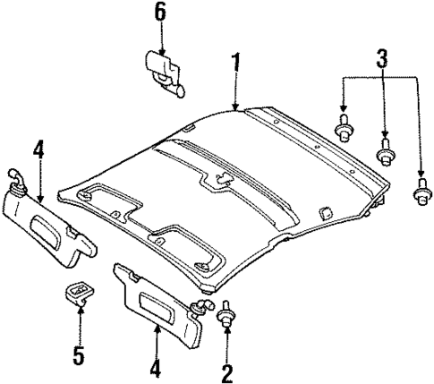 Interior Trim - Roof for 1997 Mercury Tracer #0