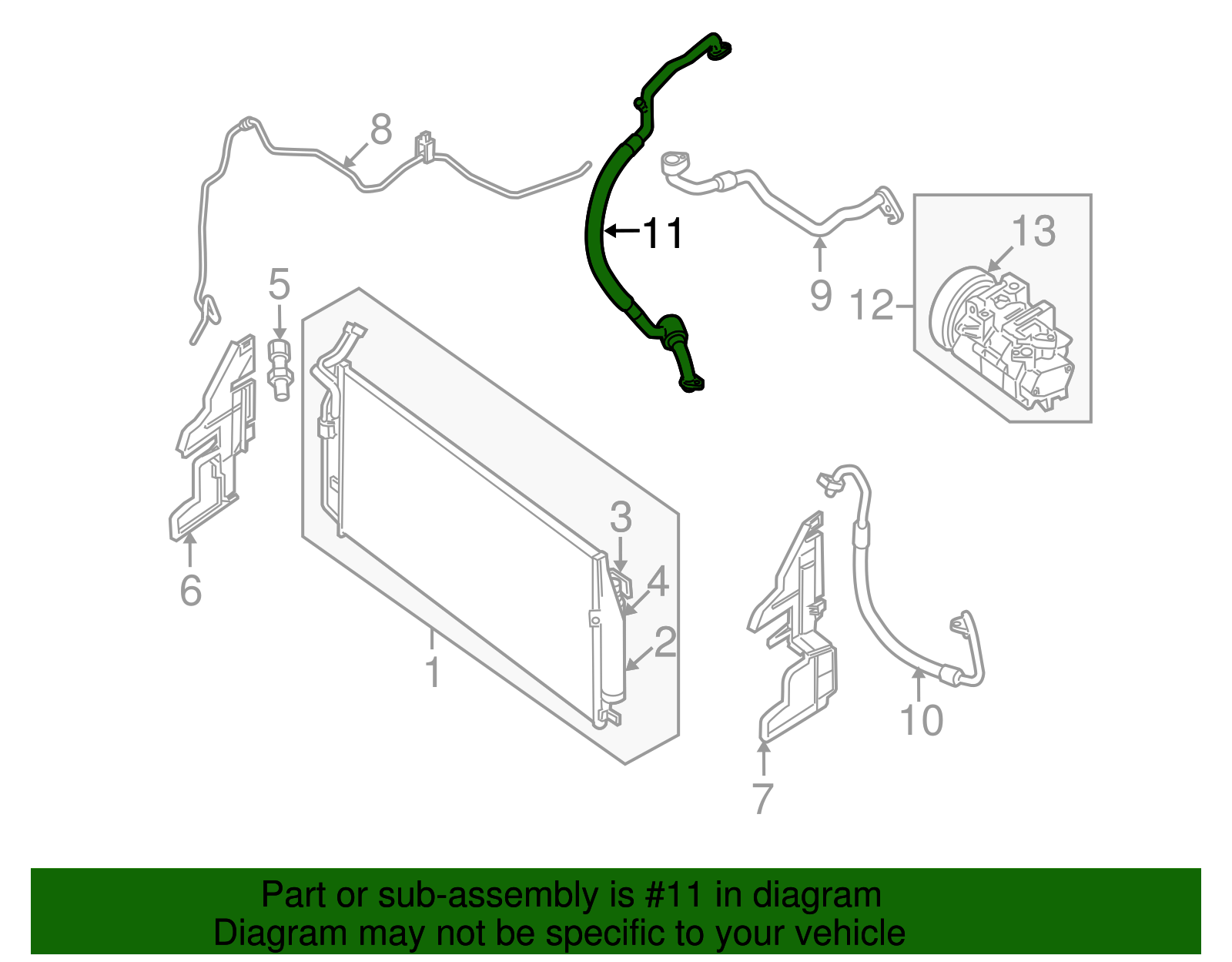 2011-2014 Nissan Maxima Rear Press Hose 92480-ZX70A | Parts