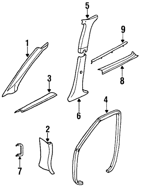 Interior Trim - Pillars for 1993 Nissan Quest #0
