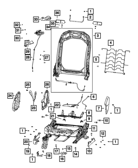 Front Seats - Adjusters, Recliners, Shields and Risers for 2022 Jeep Wrangler #1