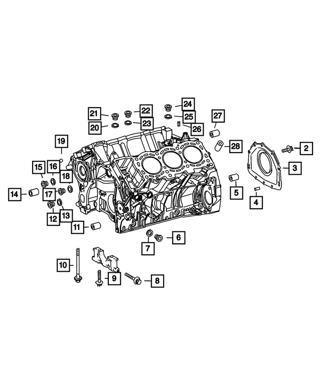 « 6104006AA – 3.0L Turbo Diesel; Engine : Tête Creuse Torx Boulon, Montage pour Mopar Image »