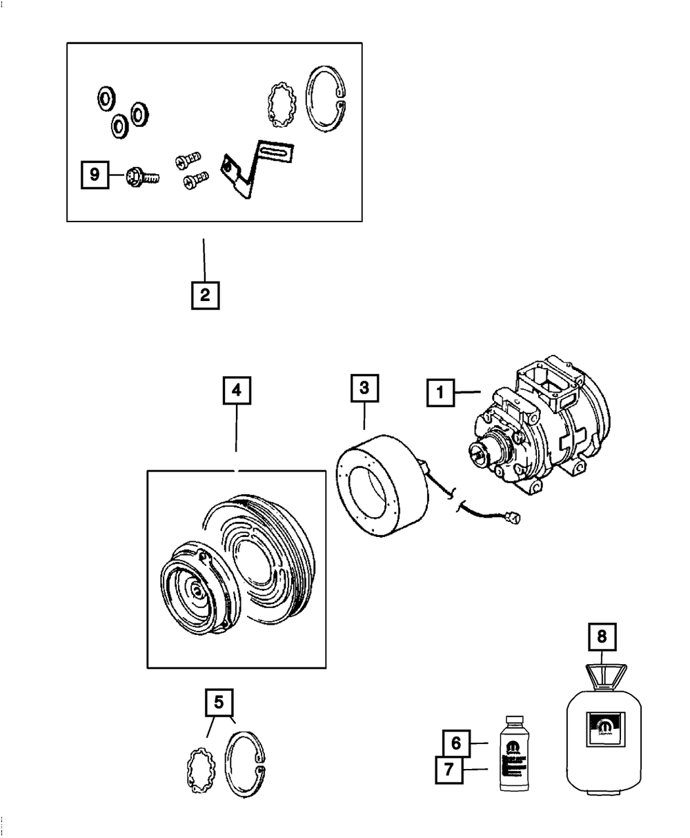 A/C Compressor Clutch Overhaul Kit - Mopar (68068755AA)