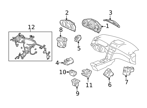 Cluster & Switches for 2009 Acura RL #0