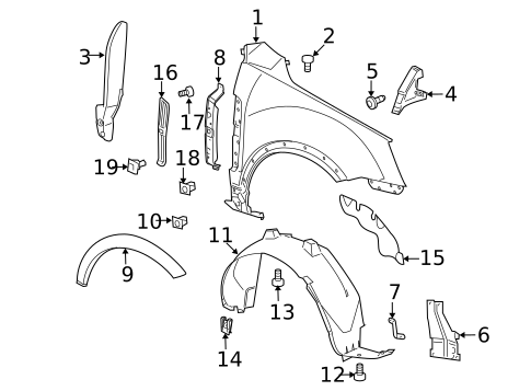 Exterior Trim - Fender for 2008 Saturn Vue #0