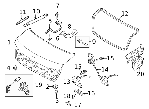 Lid & Components for 2015 Hyundai Genesis #0