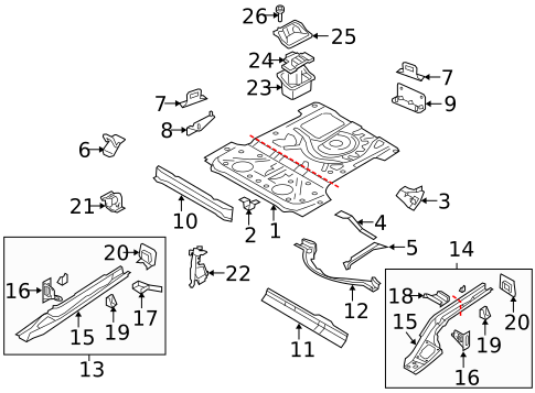Rear Floor & Rails for 2006 Audi A3 Quattro #0