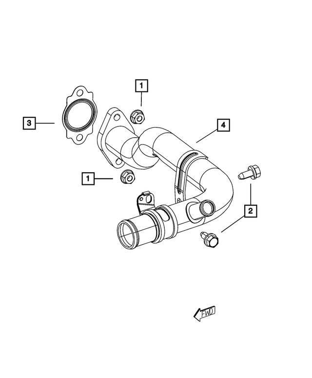 5047484AD - Cooling: Water Inlet Tube for Chrysler: 200 | Dodge: Dart | Fiat: 500X | Jeep: Cherokee, Compass, Renegade | Ram: ProMaster City Image