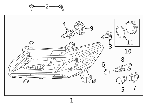 Headlamp Components for 2013 Acura ILX #1