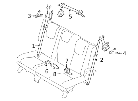 Third Row Seat Belts for 2023 Subaru Ascent #0