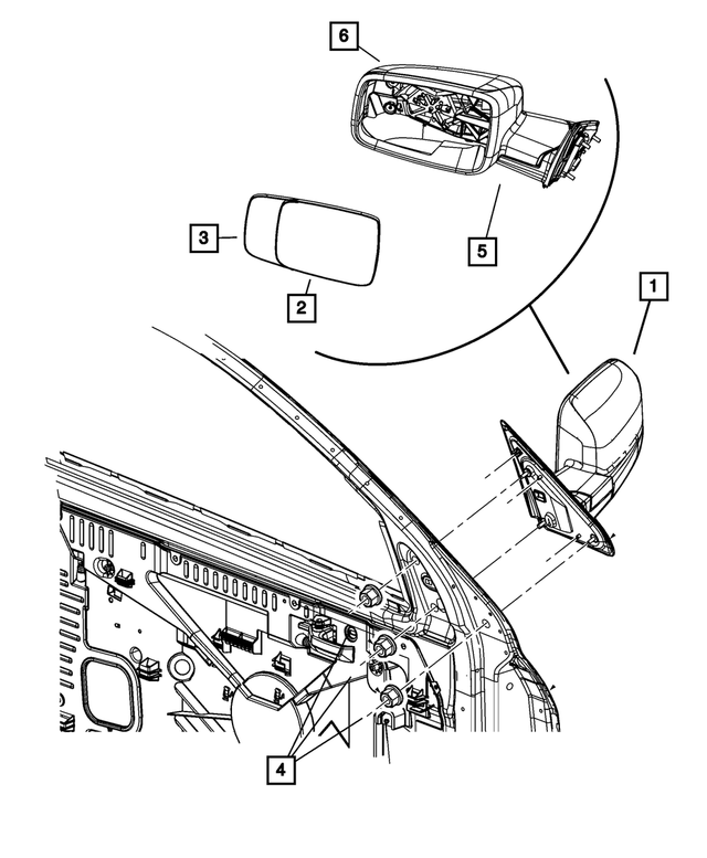 « 5182462AA –  : Remplacement De Miroir Glace, Côté Droit pour Mopar Image »