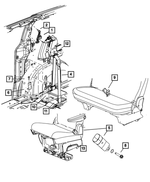 Seat Belts for 2010 Chrysler Town & Country #2