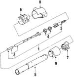 7840197 - Steering: Shaft for Buick: Skylark, Somerset, Somerset Regal | Chevrolet: Cavalier | Oldsmobile: Calais, Cutlass Calais, Firenza | Pontiac: Grand Am, J2000 Sunbird, Sunbird Image