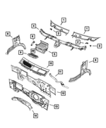 68134625AA - Body Sheet Metal Except Doors: Cowl Grille Cover, Left for Ram: ProMaster 1500, ProMaster 2500, ProMaster 3500, ProMaster EV Image