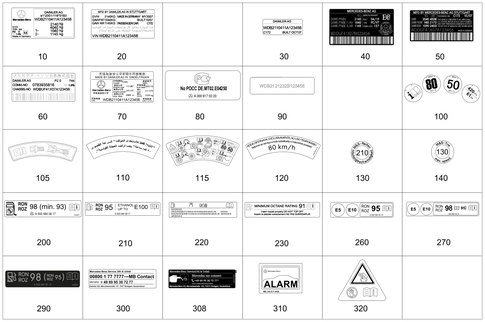 Type Plate, Guide Signs for 2025 Mercedes-Benz GLB35 AMG #0