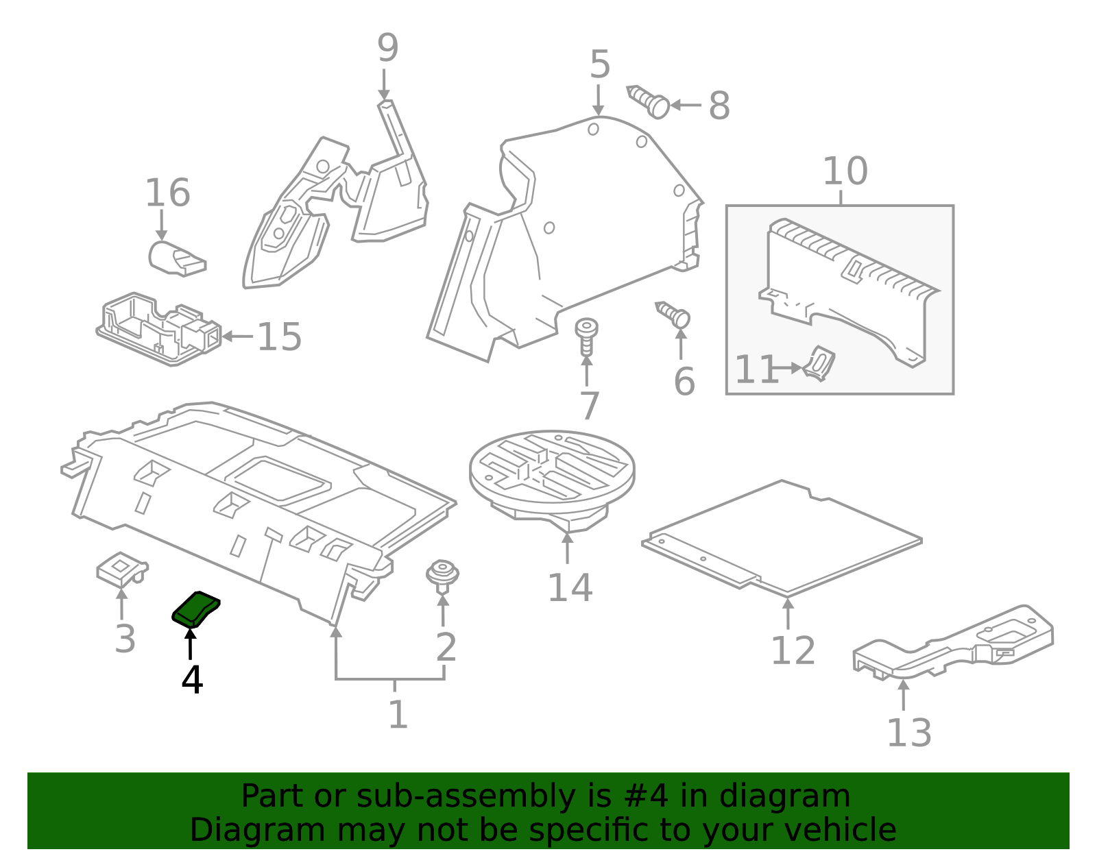 2016-2022 Honda Package Tray Trim Cap 84501-TBA-A01ZA | Honda
