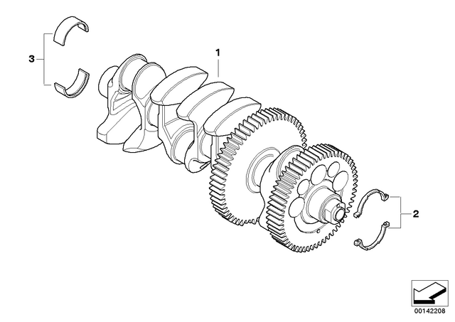 11217687046 - : Bearing Shell Yellow - 2.113 for BMW-Motorrad Image