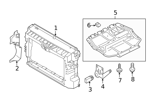 Radiator Support for 2012 Volkswagen Passat #0