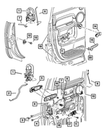 55276147AC - Doors and Related Parts: Rear Door Inside Remote To Latch Link And Sleeve, Left for Dodge: Ram 1500, Ram 2500, Ram 3500 Image