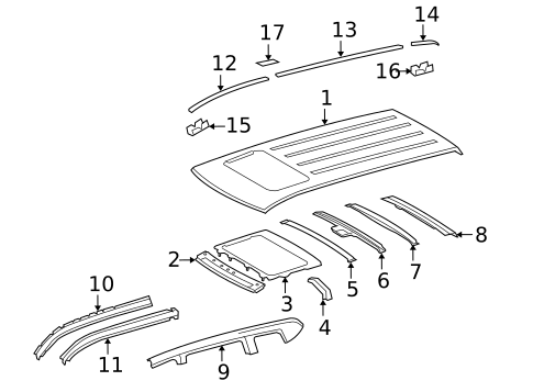 Roof & Components for 2009 Toyota Highlander #1