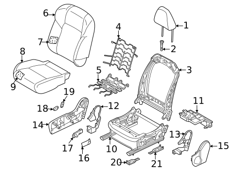Passenger Seat Components for 2025 Mitsubishi Outlander PHEV #0