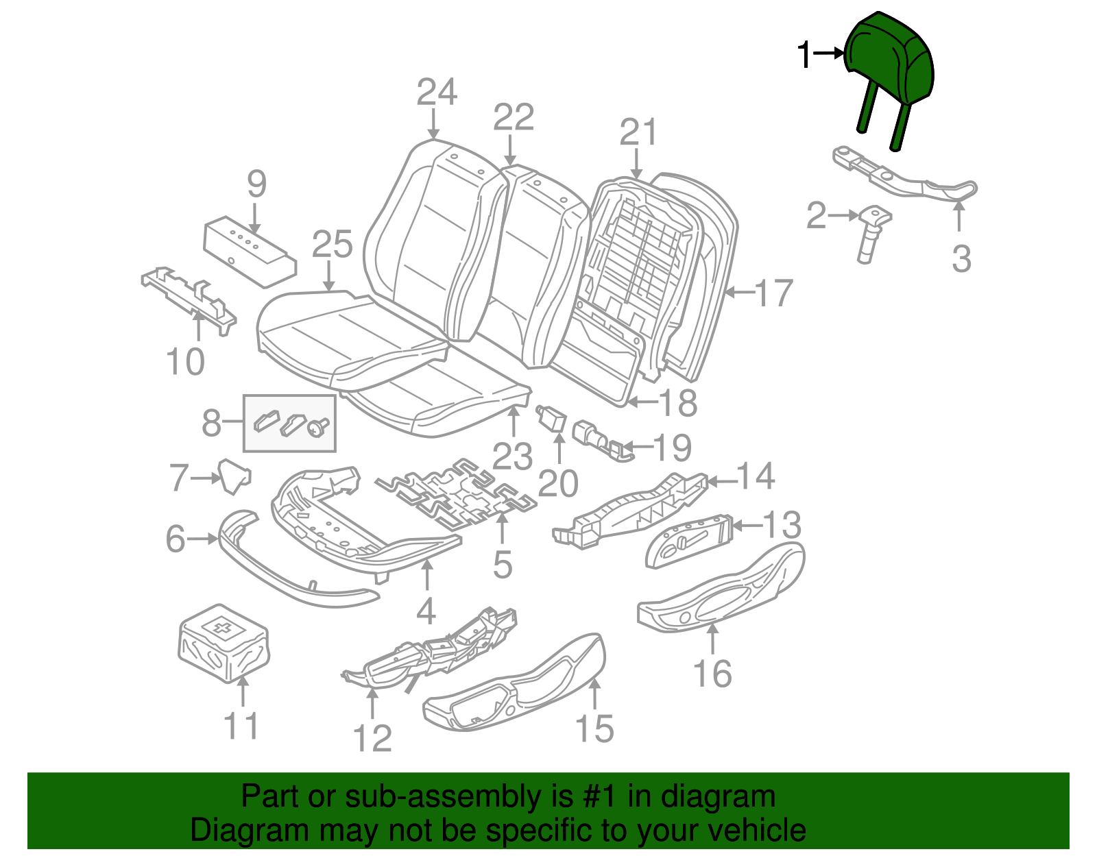 Headrest - BMW (52-10-3-410-156)