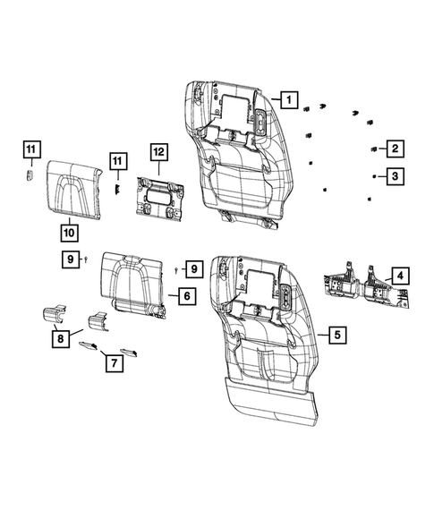 Front Seats - Adjusters, Recliners, Shields and Risers for 2018 Chrysler Pacifica #3