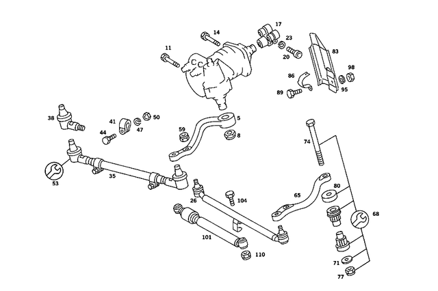 2019900801 - Steering: Screw for Mercedes-Benz Image image