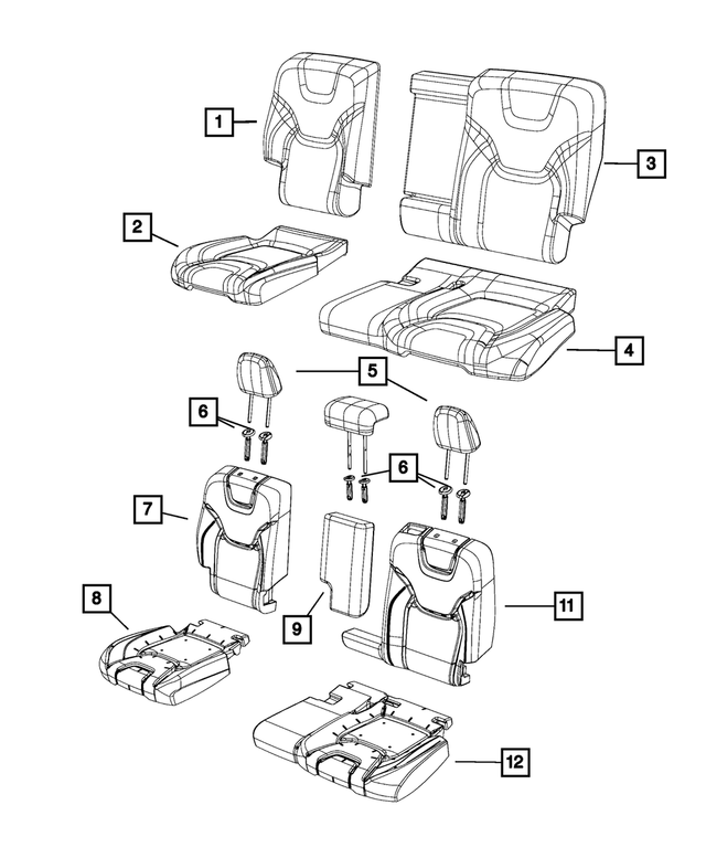 5RA58DX9AF - Interior Trim: Rear Seat Back Cover for Mopar Image