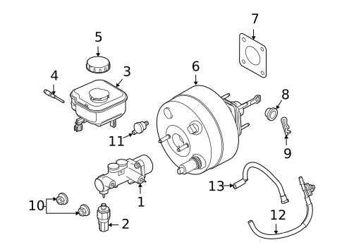 Master Cylinder - Components On Dash Panel for 2006 Mercury Monterey #0