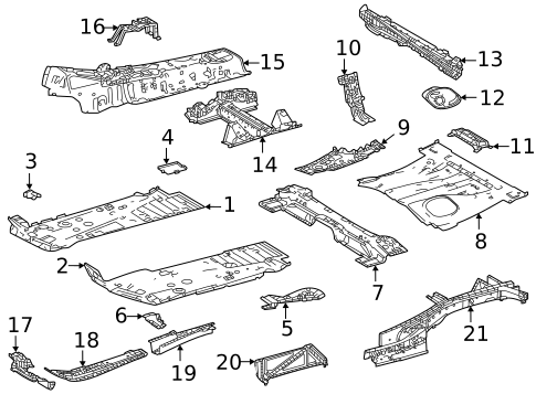 Floor & Rails for 2021 Toyota Highlander #0