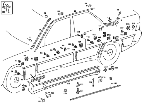 Outside Attachment Parts for 1990 Mercedes-Benz 190E #1