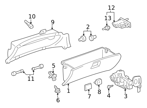 Glove Box for 2005 Toyota Celica #0