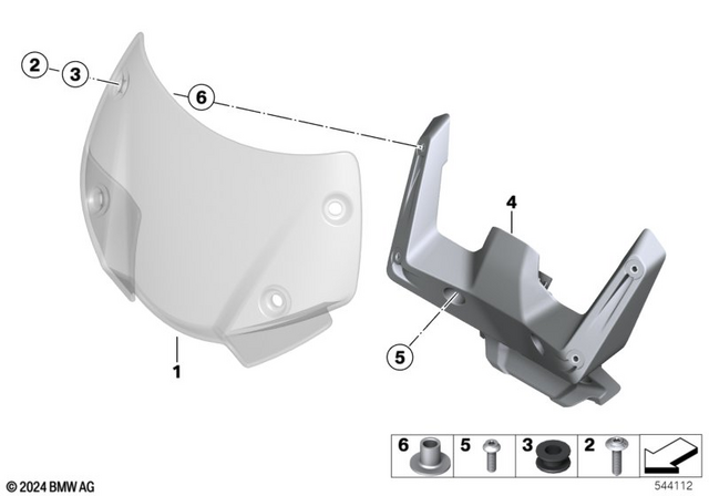 46638382576 - Ergonomics &amp; Comfort: Bracket For Windshield for BMW-Motorrad Image